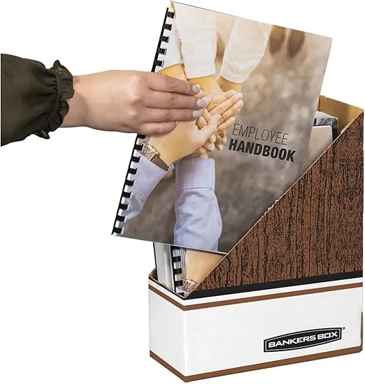 Bankers Box Magazine File Holders, Oversized Letter, Wood Grain, 12 Pack (07224)