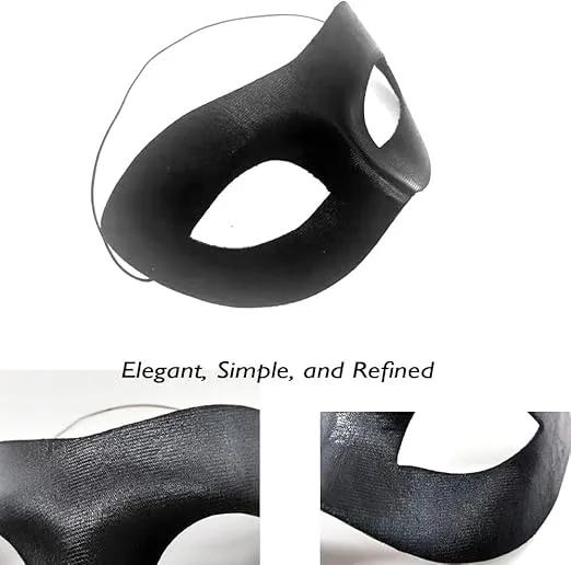Masquerade Mask for Men Black, Halloween Venetian Adult Masquerade Masks, Black Mardi Gras Mask (Mr.C)…