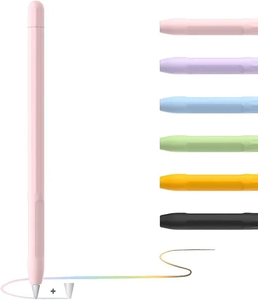 YINVA Case for Apple Pencil Apple Pencil Accessories Grip Holder for Apple Pencil 1st Generation Cover Sleeve for Apple Pencil with Protective Nib Cover for iPad Pencil(Pink)