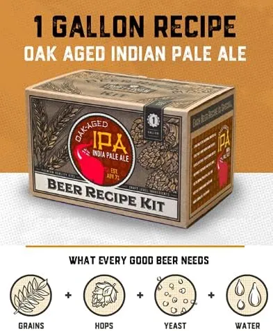 Craft A Brew Recipe Kit - Oak Aged IPA Refill - 1 Gallon - Ingredients for Home Brewing Beer