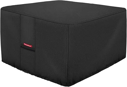 Porch Shield Fire Pit Cover - Waterproof 600D Heavy Duty Fade Resistant Square Patio Fire Pit Table Cover Black - 32 x 32 inch