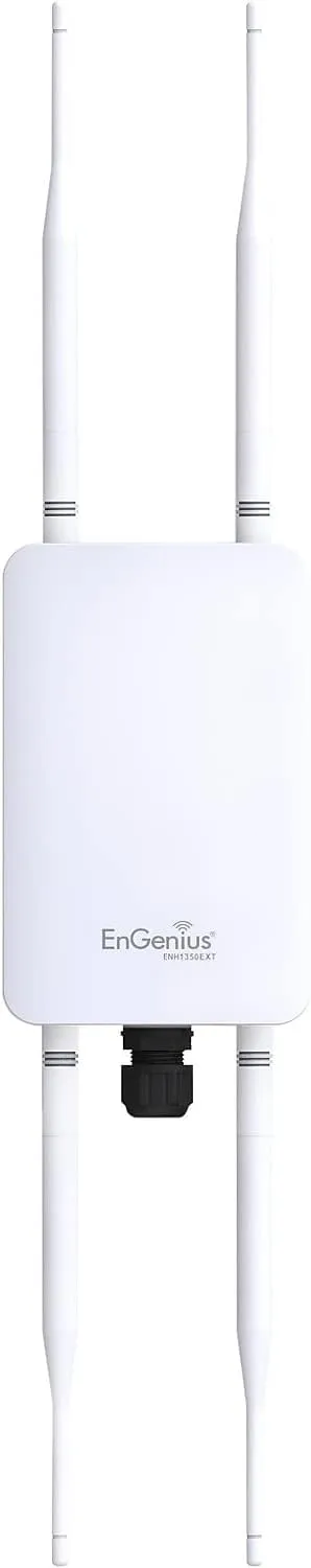 EnGenius Technologies ENH1350EXT Wi-Fi 5 AC1300 2x2 Dual-Band Outdoor Long Range Access Point/Range Extender/Bridge Features IP67 Rated, MU-MIMO, Fast Roaming (Mounting Kit & PoE Injector Included)