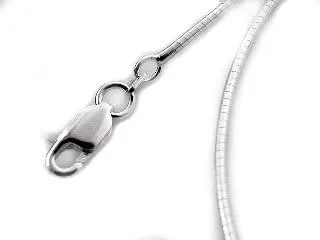 Sterling Silver 1mm Round Omega Chain Wire Necklace(Lengths 16",18",20")
