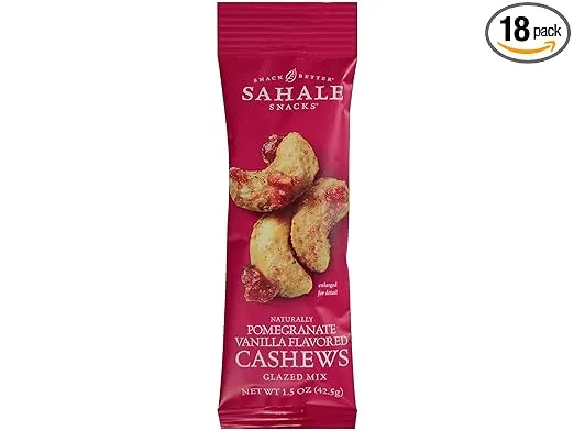 Sahale Snacks 2398773 Sahale Snacks Nuts Pomegranate Vanilla Flavored Cashews 1.5 Oz.