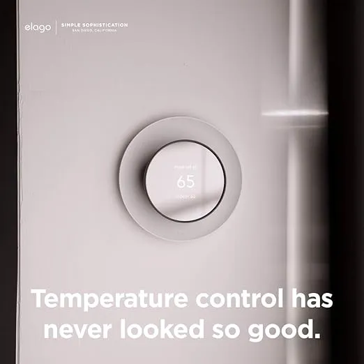 elago Satellite Wall Plate Cover Plus Compatible with Google Nest Thermostat 2020 [Sand Pink] - Durable Material, Easy Installation, Concave and Complementary Design