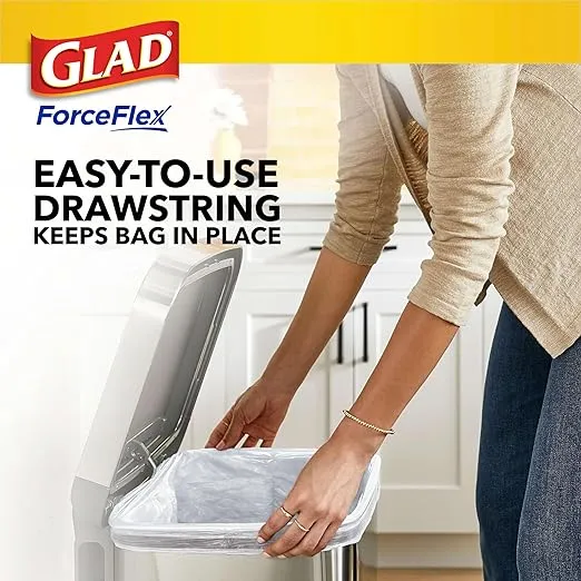 Glad ForceFlex Tall Kitchen Trash Bags, 13 Gal, Gain Moonlight Breeze, 100 Ct (Package May Vary)