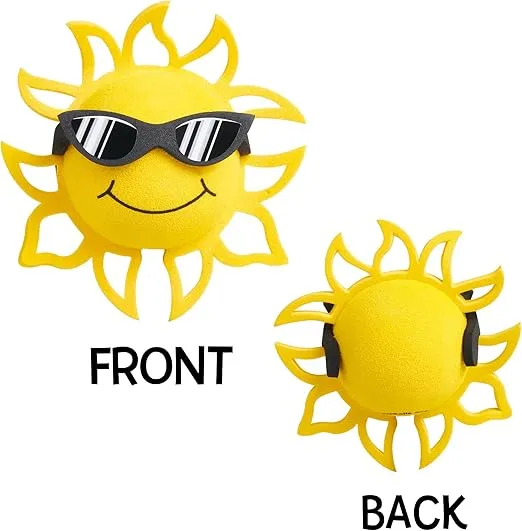 The Original Cool California Sunshine w Sunglasses Car Antenna Topper/Auto Mirror Dangler/Dashboard Accessory (Black Shades)