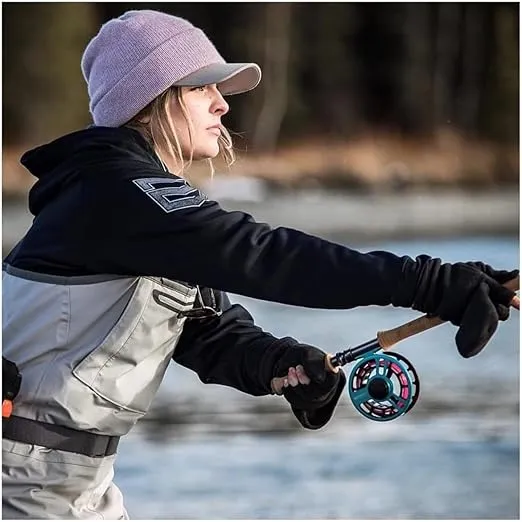 Glacier Glove Unisex Alaska River Flip Mitt | Warm Non-Slip Grip Fishing Fingerless Gloves - Flip Mittens with 2mm Neoprene Palm | for Outdoors, Fly Fishing, Paddling, Hiking
