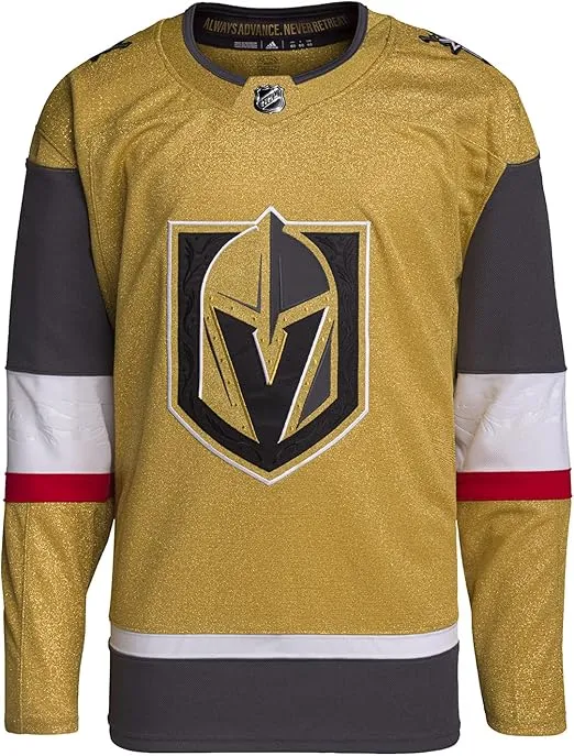 adidas Vegas Knights Primegreen Authentic Alternate Men's Jersey (52/Large) Gold