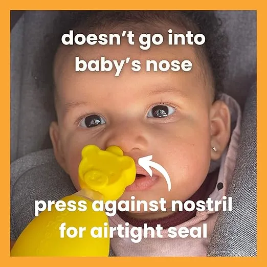 oogiebear: Baby Nasal Aspirator - Safe Booger & Earwax Remover for Newborns, Infants, Toddlers - Better Syringe, Airtight Suction, Nose Sucker - Essential Baby Stuff, Diaper Bag Must-Haves, Blue