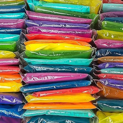 Chameleon Colors 100g Color Powder Packs - 120 Pack - 10 Vibrant Rainbow Colors in Clear Bags - Non-Toxic & Gluten-Free - For Holi, Color Wars, Fun Run, Gender Reveal & Summer Camp