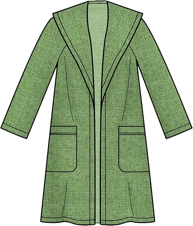 New Look Misses' Coat with Hood Sewing Pattern Packet, Design Code S9129, Sizes XS-S-M-L-XL, Multicolor