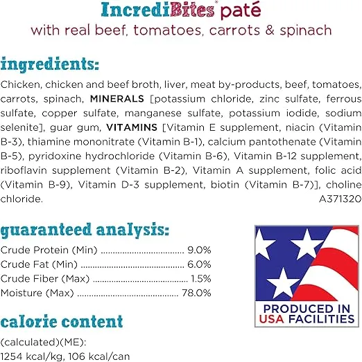 Purina Beneful Small Breed High Protein Wet Dog Food, Incredibites Pate with Real Beef Recipe - (Pack of 12) 3 oz. Cans