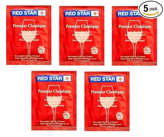 North Mountain Supply-RS-PC-5 Red Star Premier Classique Wine Yeast - Pack of 5 - With North Mountain Supply Freshness Guarantee