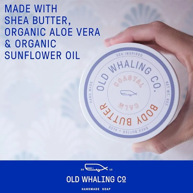 Old Whaling Co French Lavender Body Butter 2 Pack – Nourishing Cream with Shea Butter, Aloe and Sunflower Oil – Relaxing Lavender Scent, 8oz Jars, Set of 2