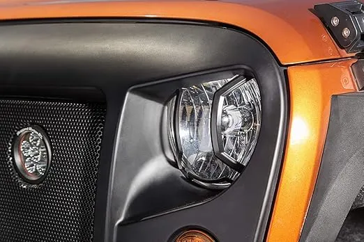 Rugged Ridge | Elite Euro Guard Kit, Headlight, Textured Black | 11230.12 | Fits 2007-2018 Jeep Wrangler JK/JKU