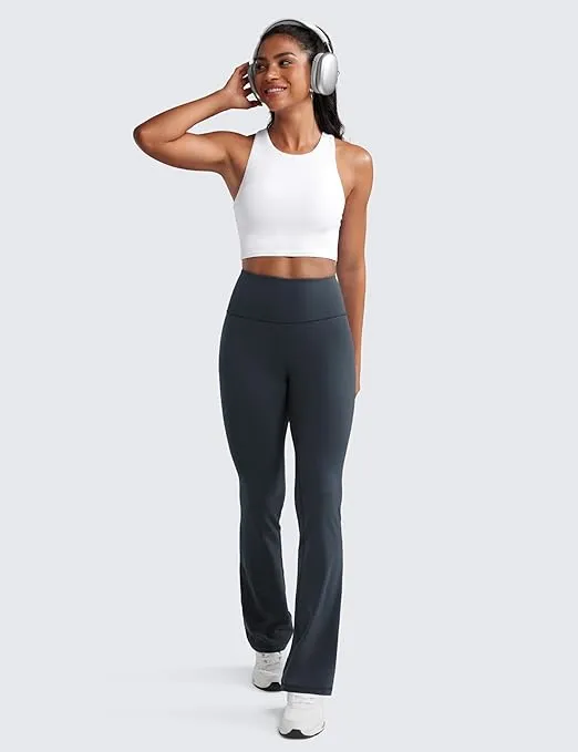 CRZ YOGA Womens Butterluxe High Waist Flare Pants 29" / 30.5" / 32" / 33.5" - Wide Leg Bootcut Yoga Pants with Pocket Lounge