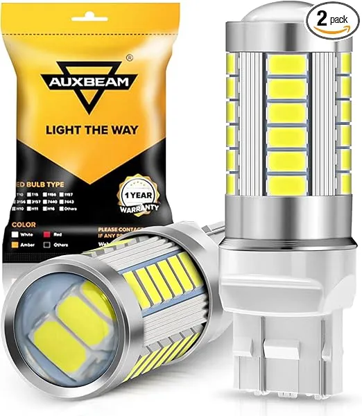 Auxbeam 7440 W21W 7441 LED Bulbs, 6500K White, Super Bright 7440A 7440AL LED Backup Reverse Lights for Cars Trucks Motorcycles, 3030-SMD 12V, Pack of 2