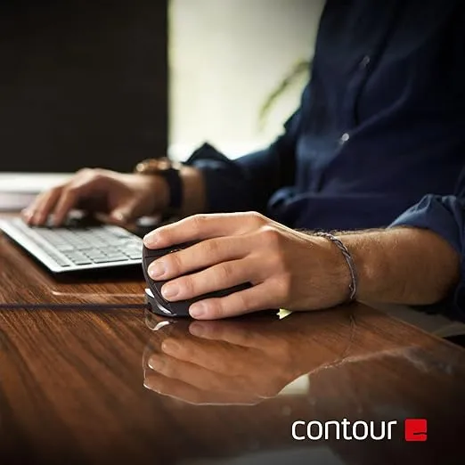 Contour Design Unimouse Left-Hand Mouse Wired - Wired Ergonomic Mouse for Laptop and Desktop Computer Use - 2.4GHz Fully Adjustable Mouse - Mac & PC Compatible
