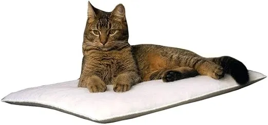 K. T. Manufacturing Mysterious Purr Padd Cat Cushion, White