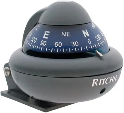 Ritchie X-10B-M Black Housing with Black 2-inch Direct Reading Dial Compass, Bracket Mount
