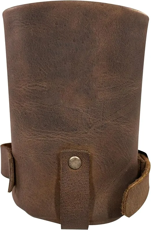 Hide & Drink, Cruzy Bike Handlebar Cup Holder, Insulated Beverage Pouch for Commuters, Minimalist Bikers, Cyclers, Urban Nomad, Full Grain Leather, Handmade, Bourbon Brown