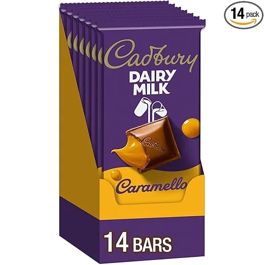 CADBURY DAIRY MILK CARAMELLO Milk Chocolate Candy Bars, 4 oz (14 Count)