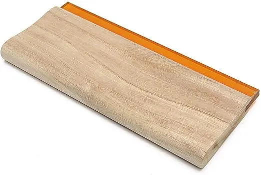 1 pc 13 inch (33cm) Long 4 inches Wide Silk Stencil Screen Printing Squeegee Wood Oiliness Scraper Screen Ink Scraper 75 Durometer
