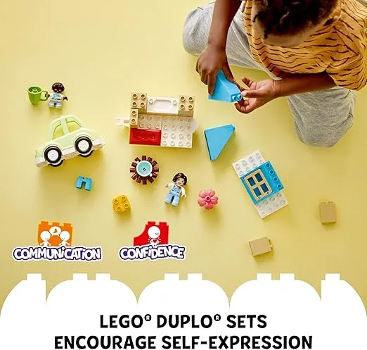 LEGO DUPLO Family House on Wheels 10986, Toy Car for Toddlers 2 Plus Years Old Boys and Girls, Preschool Learning Toys, Large Bricks Camping Set