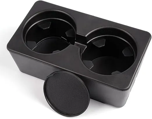 G-PLUS Floor Mounted Console Dual Cup Holder Insert Compatible with Silverado 2007-2013 /Sierra / 2007-2014 Suburban/Yukon/Tahoe Center Console Beverage Drink Insert Replacement 19154712