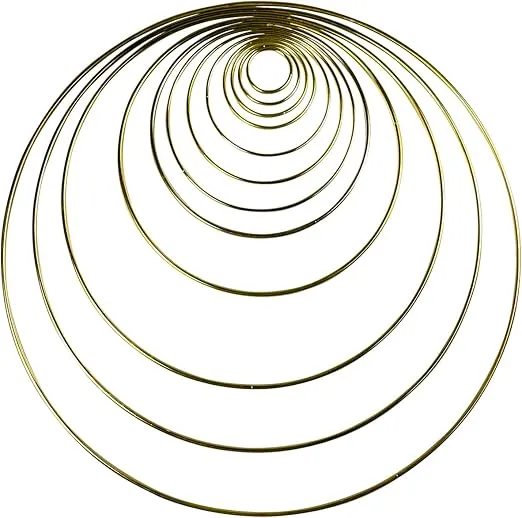 Metal Dreamcatcher Craft Ring Hoop Brass Plated - 12 Sizes (27" - 68.5cm)