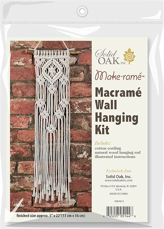 Solid Oak Small Format Macrame Kit-Lacy Squares