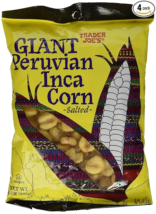 Trader Joe's Giant Peruvian Inca Corn Salted Crunchy Snack 8 Oz - PACK OF 4