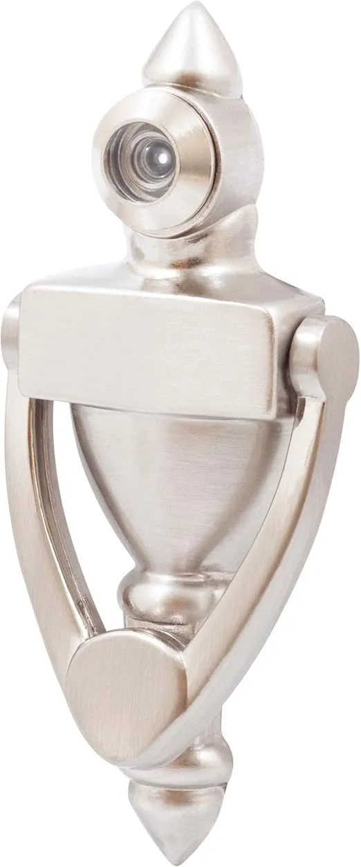 Door Knocker with 160° Viewer, 4 Inches, Satin Nickel by Stone Harbor Hardware