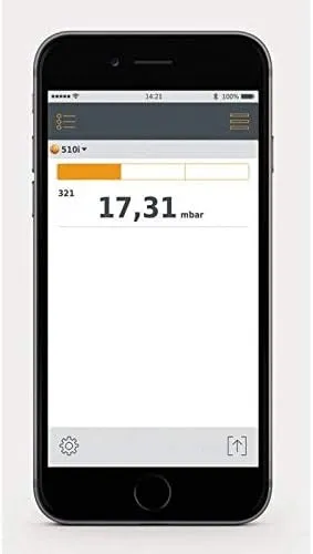 Testo 0560 1510 510I Differential Pressure Manometer Smart and Wireless Probe, 1" Height, 1" Width, 6" Length (Pack of 1)