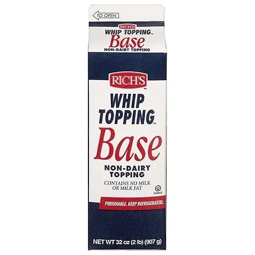Rich's Non-Dairy Ready To Whip Topping Liquid Base, Frozen, 12 Pack, 2lb Cartons