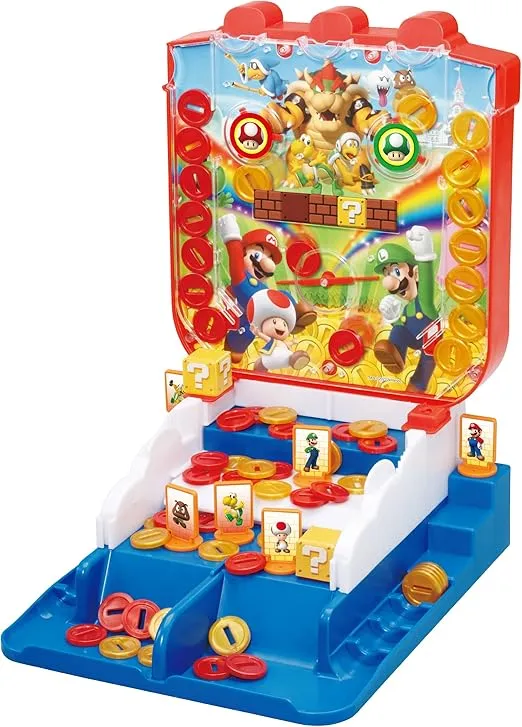 EPOCH Games Super Mario Lucky Coin Game - Tabletop Skill and Action Game for 1-2 Players - Collect Coins, Win Prizes, and Have Fun!