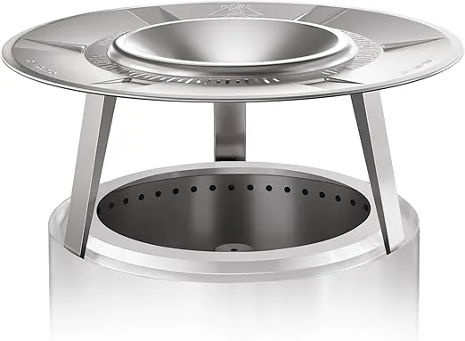 YEFU Fire Pit Heat Deflector for Solo Stove Bonfire 19.5", Portable 304 Stainless Steel Heat Diffuser Accessory for Firepit Captures and Redirects Warmth, Detachable Burner Cover Accessories