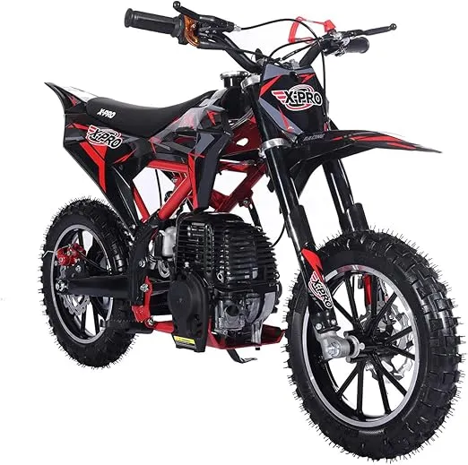 X-PRO Hawk 40 Mini Dirt Bike Pit Bike, Gas Power 4 Stroke Dirt Bike!Pull Start, 10" Wheels! (Red)