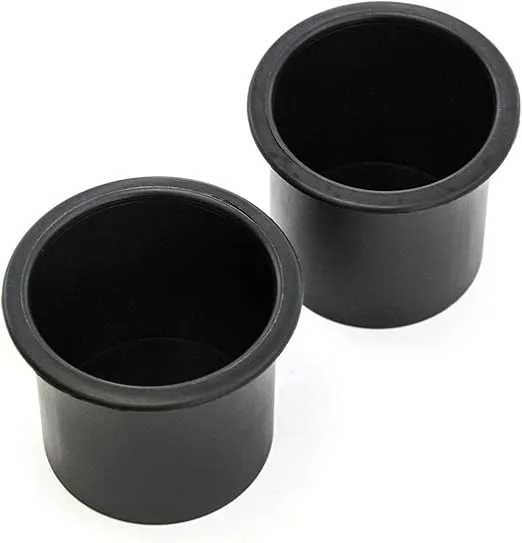 2 Cup Holders Plastic Recessed Insert for Boat RV Car Truck Sofa Game Table and More