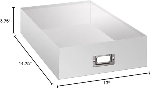 Pioneer Jumbo Scrapbook Storage Box, Crafters White, 14 3/4" X 13" X3 3/4"