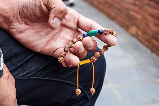 Hands Of Tibet Tibetan Mala Rudraksha Wrist Mala/Bracelet for Meditation