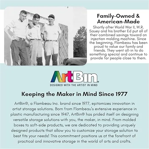 ArtBin Floss Finder Box: Clear Sewing Organizer with 6 Compartments, 12 Dividers, Durable - Perfect for Embroidery Floss and Small Sewing Supplies Storage