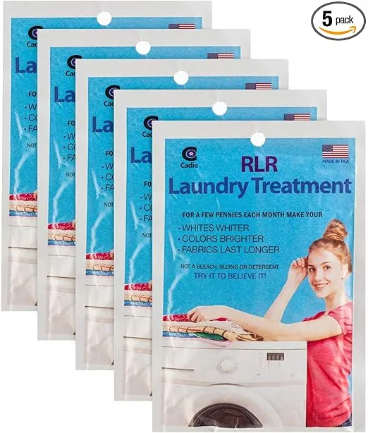 RLR Natural Laundry Detergent Powder – Whitens, Brightens, Refreshes Baby Cloth Diaper Detergent, Musty Towels, Workout Clothes - Non-toxic, Fragrance-Free For Sensitive Skin (Pack of 5)