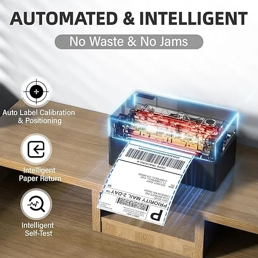 Label Printer, Bluetooth Shipping Label Printer, 4x6 Thermal Printer for Shipping Packages, Compatible with Android. iPhone.Windows, Mac, Chromebook, Amazon, Ebay, UPS.USPS, FedEx, Shopify