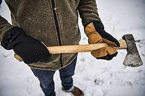 Stormy Kromer Tough Mitts, Leather Outdoor Gloves, Winter Mittens with Sherpa