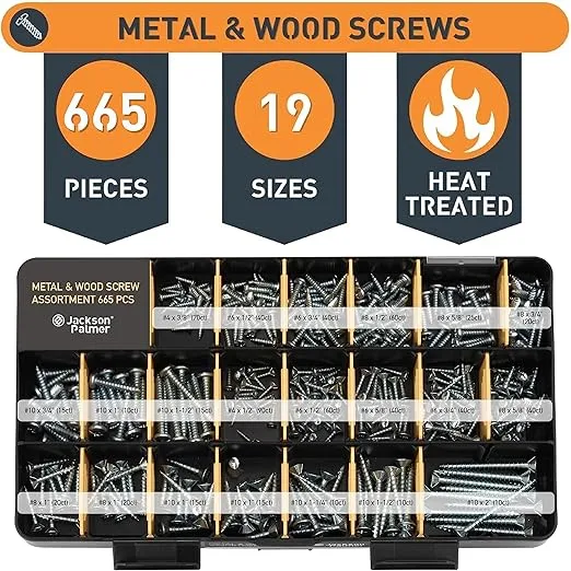 Jackson Palmer 2251 Piece Hardware Assortment Kit with Screws, Nuts, Bolts & Washers (3 Trays)…