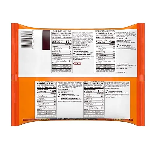 Hershey Assorted Chocolate Snack Size, Candy Bag, 15.57 oz (30 Pieces)