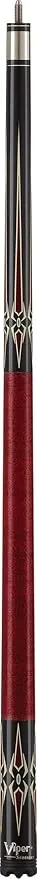 Viper Sinister 58" 2-Piece Billiard/Pool Cue, Black with Maroon/Cream Points