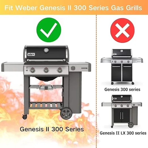 only fire Stainless Steel Flavorizer Bars for Weber Genesis II 300 Series Gas Grill (Front-mounted Control Panel)